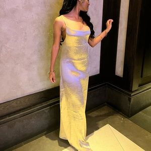 Long gold evening dress